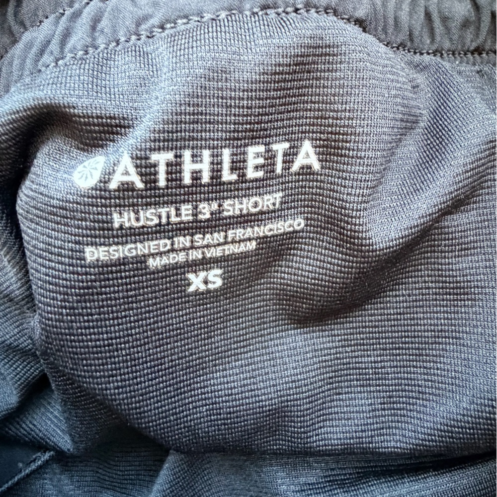 Athleta Black Layered Athletic Shorts with Perforated Detail - Picture 3 of 3